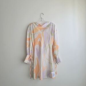 NWT ASOS DESIGN Pastel Cowl Neck Plunge Back Mini Dress
